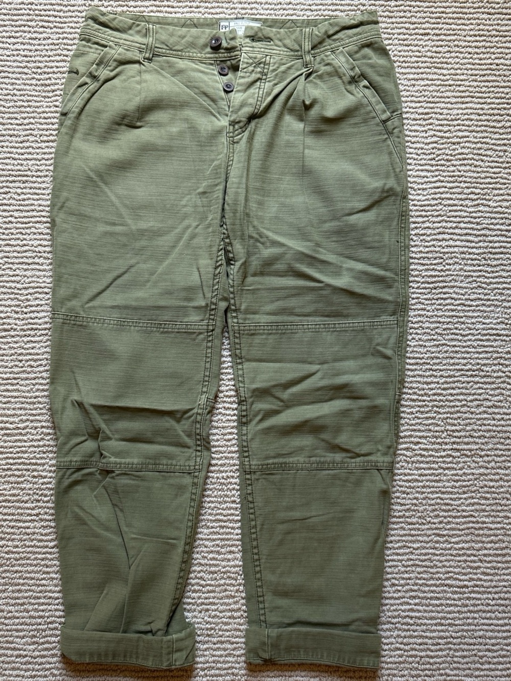 Free People Men's Olive Green Cargo Pants - Utility Tapered Fit